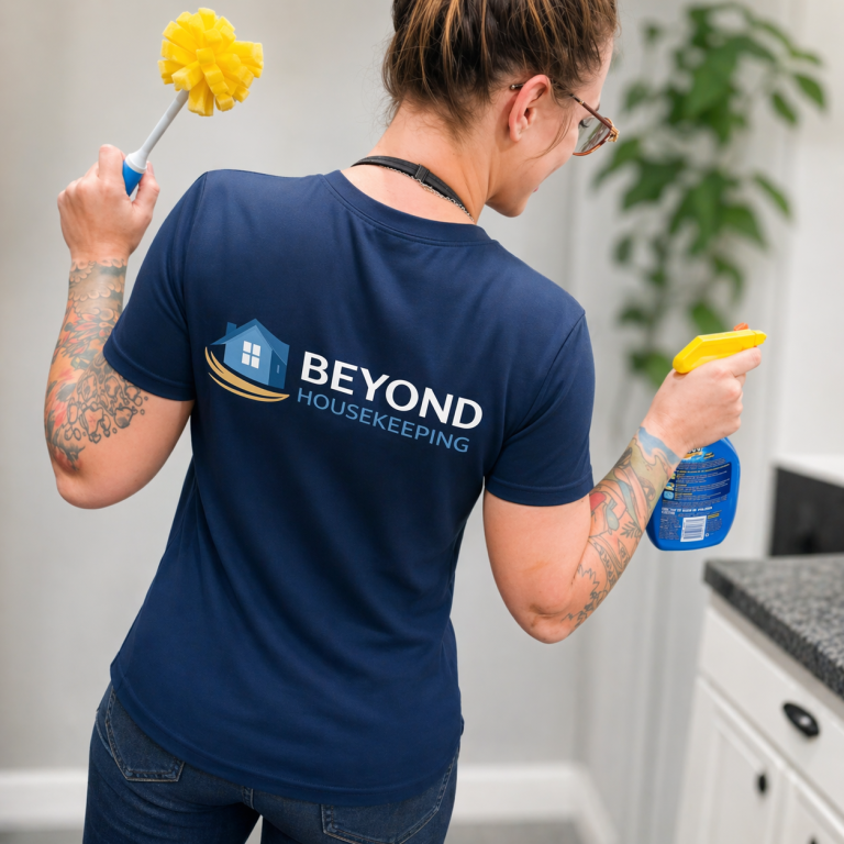 Housekeeper Wearing Beyond Housekeeping Uniform